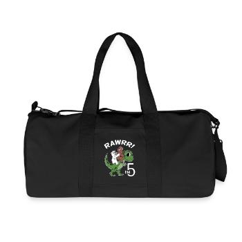 5 dinosaures dinosaures Dino 5ème anniversaire - Sac de sport en toile recyclée Stanley/Stella - noir - Devant