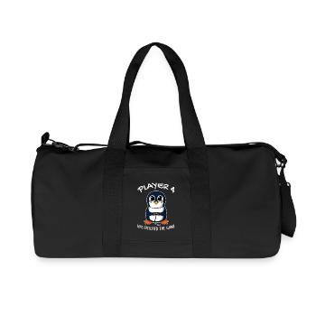 Player 4 Penguin Offspring Pregnancy Gaming - Recycled Canvas Sports Bag by Stanley/Stella - black - Front