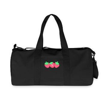 Erdbeeren - Recycelte Canvas-Sporttasche von Stanley/Stella - Schwarz - Vorne