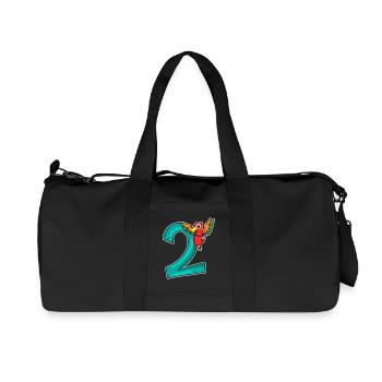 2nd birthday - 2 years old - parrot motif - Recycled Canvas Sports Bag by Stanley/Stella - black - Front