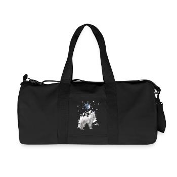 heulender Wolf Silhouette mit Mond - Recycelte Canvas-Sporttasche von Stanley/Stella - Schwarz - Vorne