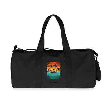 Small island with palm trees - Recycled Canvas Sports Bag by Stanley/Stella - black - Front