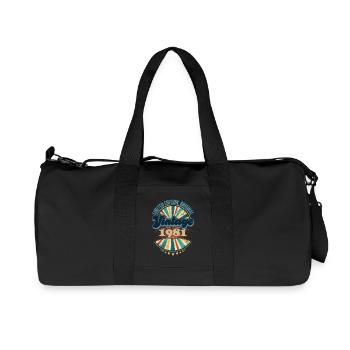 Année de naissance 1981 Anniversaire Vintage - Sac de sport en toile recyclée Stanley/Stella - noir - Devant