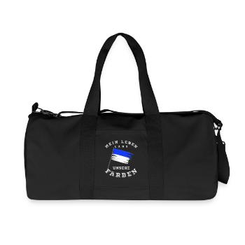 Mein Leben lang unsere Farben Blau Weiß - Recycelte Canvas-Sporttasche von Stanley/Stella - Schwarz - Vorne