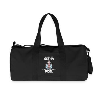 Poel Ostsee Urlaub Anker - Recycelte Canvas-Sporttasche von Stanley/Stella - Schwarz - Vorne