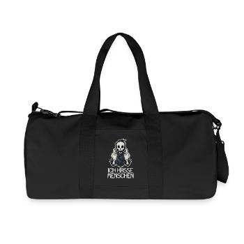 Halloween Sensenmann Ich hasse Menschen - Recycelte Canvas-Sporttasche von Stanley/Stella - Schwarz - Vorne