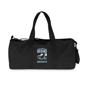 Life Begins underwater - Recycelte Canvas-Sporttasche von Stanley/Stella - Schwarz - Vorne