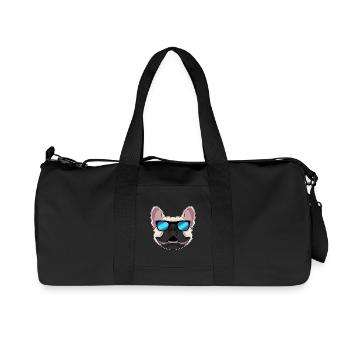 French Bulldog Sunglasses - Recycled Canvas Sports Bag by Stanley/Stella - black - Front