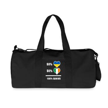 Ireland and Ukraine Genius - Recycled Canvas Sports Bag by Stanley/Stella - black - Front