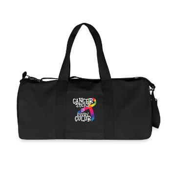 Sensibilisation au cancer Le cancer aspire toutes les couleurs - Sac de sport en toile recyclée Stanley/Stella - noir - Devant