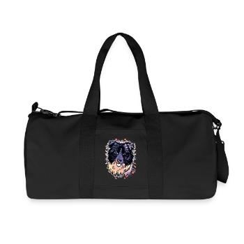Border Collie Farbklecks - Recycelte Canvas-Sporttasche von Stanley/Stella - Schwarz - Vorne