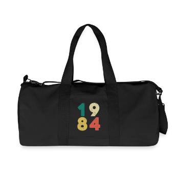 Jahrgang 1984 Rétro Vintage - Sac de sport en toile recyclée Stanley/Stella - noir - Devant