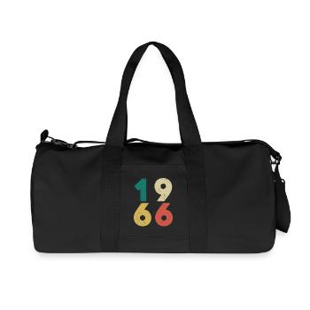 1966 - Vintage 1966 Retro Vintage - Recycled Canvas Sports Bag by Stanley/Stella - black - Front