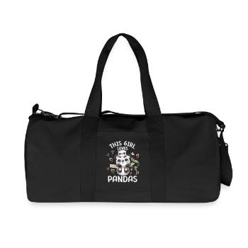 This girl loves pandas - Recycled Canvas Sports Bag by Stanley/Stella - black - Front