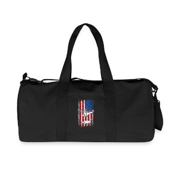 Usa American Flag Helicopter - Recycelte Canvas-Sporttasche von Stanley/Stella - Schwarz - Vorne