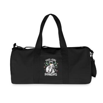 Cette fille aime les pandas - Sac de sport en toile recyclée Stanley/Stella - noir - Devant