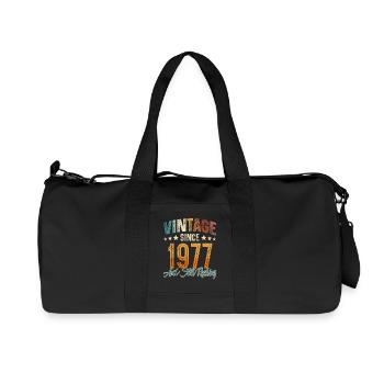 1977 Year of birth Birthday Year of construction Vintage - Recycled Canvas Sports Bag by Stanley/Stella - black - Front