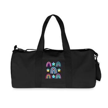 arc-en-ciel coloré et étoiles - Sac de sport en toile recyclée Stanley/Stella - noir - Devant