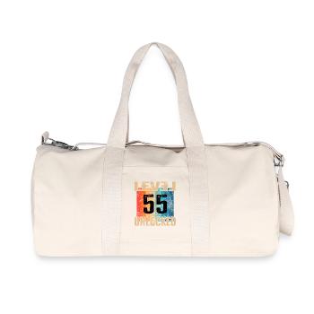 Birthday Happy Birthday Level Unlocked 55 years - Recycled Canvas Sports Bag by Stanley/Stella - natural - Front