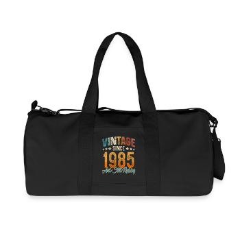 1985 Year of birth Birthday Year of construction Vintage - Recycled Canvas Sports Bag by Stanley/Stella - black - Front