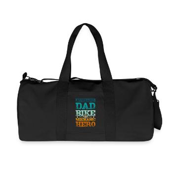 Husband dad bike mechanic hero - Recycled Canvas Sports Bag by Stanley/Stella - black - Front