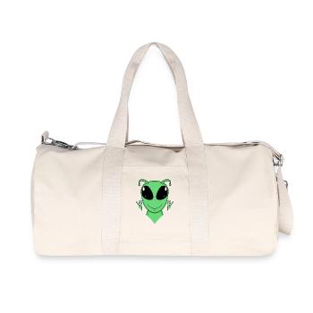 Alien Kopf - Recycelte Canvas-Sporttasche von Stanley/Stella - Naturweiß - Vorne