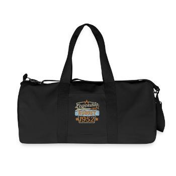 legendär seit August 1952 Retro 70. Geburtstag - Recycelte Canvas-Sporttasche von Stanley/Stella - Schwarz - Vorne