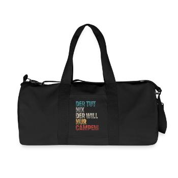 Campen Camping Retro Vintage - Recycelte Canvas-Sporttasche von Stanley/Stella - Schwarz - Vorne