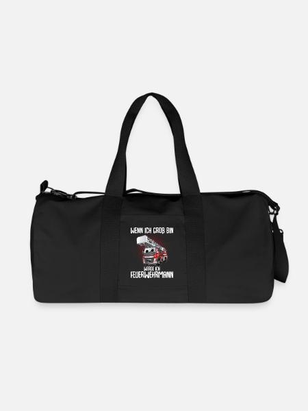 Wenn Ich Groß Bin Werde Ich Feuerwehrmann - Recycelte Canvas-Sporttasche von Stanley/Stella - Schwarz