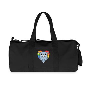 Nashorn Lgbt Regenbogen Farben - Recycelte Canvas-Sporttasche von Stanley/Stella - Schwarz - Vorne