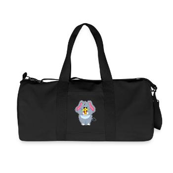 Elefant Pizza - Recycelte Canvas-Sporttasche von Stanley/Stella - Schwarz - Vorne