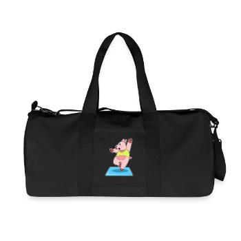 Schwein Yoga Fitness Gymnastik - Recycelte Canvas-Sporttasche von Stanley/Stella - Schwarz - Vorne