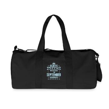 Echte Männer werden im September geboren - Recycelte Canvas-Sporttasche von Stanley/Stella - Schwarz - Vorne