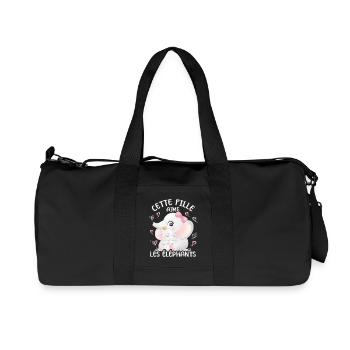 Dieses Mädchen Liebt Elefanten - Recycelte Canvas-Sporttasche von Stanley/Stella - Schwarz - Vorne