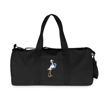 Musique de tambourin Stork Musician - Sac de sport en toile recyclée Stanley/Stella - noir - Devant