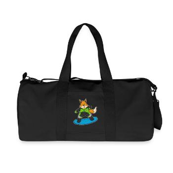 Fuchs Snowboarder Snowboard - Recycled Canvas Sports Bag by Stanley/Stella - black - Front