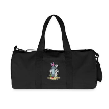 Bunny Soccer Player Soccer - Recycled Canvas Sports Bag by Stanley/Stella - black - Front