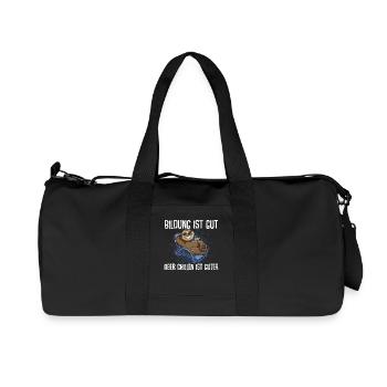 Bildung Ist Gut Aber Chillen Ist Wichtiger Faultie - Recycelte Canvas-Sporttasche von Stanley/Stella - Schwarz - Vorne