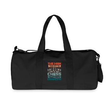 L'homme le mythe le grand-père jouant aux échecs - Sac de sport en toile recyclée Stanley/Stella - noir - Devant