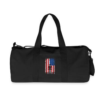 États-Unis drapeau américain Échecs - Sac de sport en toile recyclée Stanley/Stella - noir - Devant