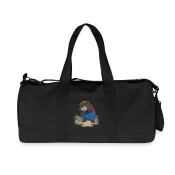 Ferme de pioches du Fermier de Taupes - Sac de sport en toile recyclée Stanley/Stella - noir - Devant