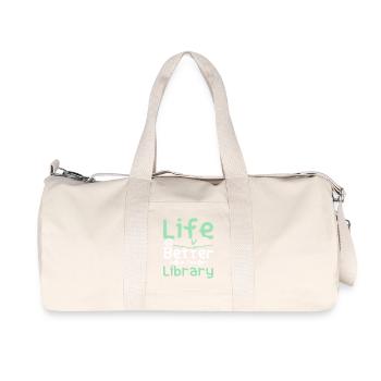 Life is better in the Library - Recycled Canvas Sports Bag by Stanley/Stella - natural - Front