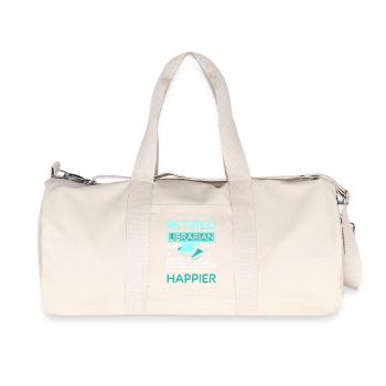 Bibliothécaire heureux à la retraite - Sac de sport en toile recyclée Stanley/Stella - blanc naturel - Devant
