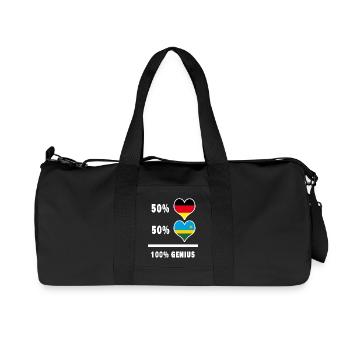 Deutschland und Ruanda 100% Genial / Geschenk - Recycelte Canvas-Sporttasche von Stanley/Stella - Schwarz - Vorne