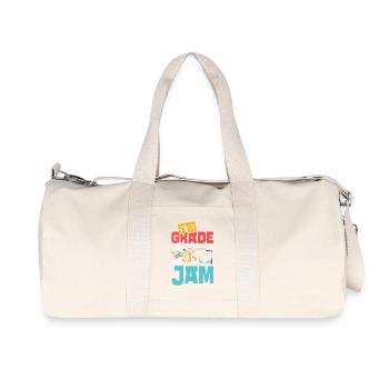 5. Klasse Musik-Design mit Kassette und Jam - Recycelte Canvas-Sporttasche von Stanley/Stella - Naturweiß - Vorne