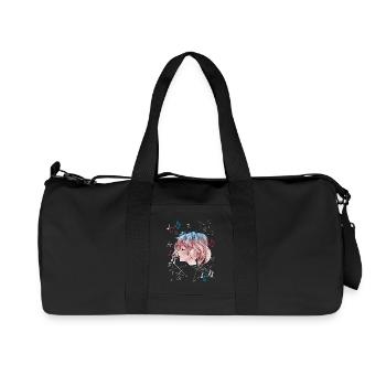 Manga Girl with Headphone Anime - Recycled Canvas Sports Bag by Stanley/Stella - black - Front