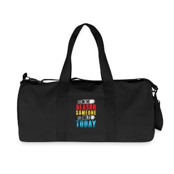 Motivierendes Spruchdesign in bunten Farben - Recycelte Canvas-Sporttasche von Stanley/Stella - Schwarz - Vorne