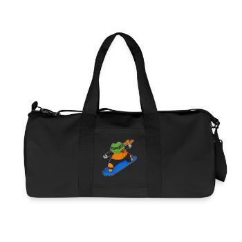 Frosch Snowboarder Snowboard - Recycelte Canvas-Sporttasche von Stanley/Stella - Schwarz - Vorne