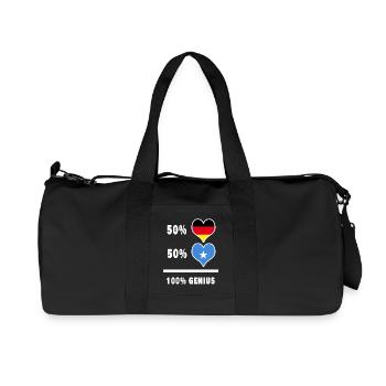 Deutschland und Somalia 100% Genial / Geschenk - Recycelte Canvas-Sporttasche von Stanley/Stella - Schwarz - Vorne