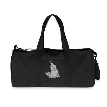 Seal Birthday Party Hat - Recycled Canvas Sports Bag by Stanley/Stella - black - Front